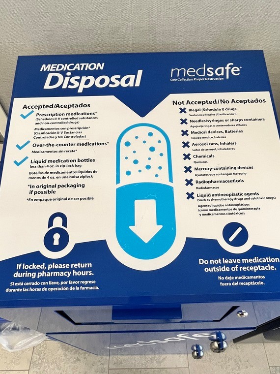 Medication Disposal Box located at the Fargo VA 