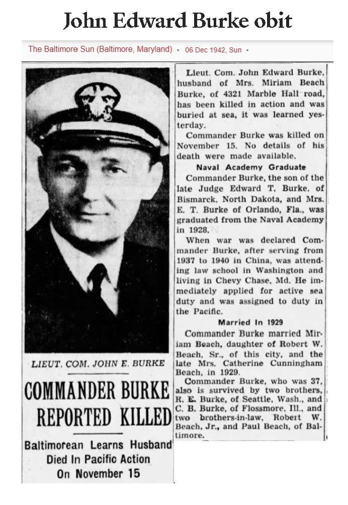 Obituary for John Burke.
