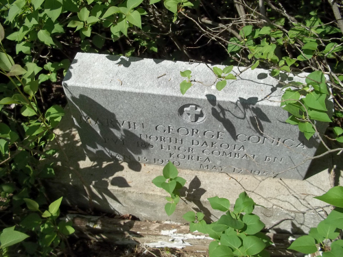 Picture of Marvin Conica's grave marker.