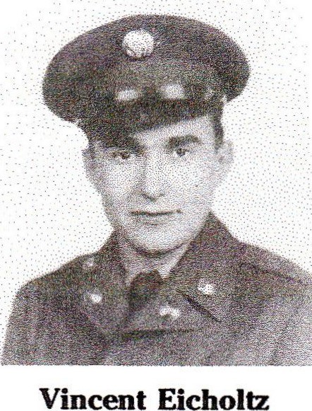 Newspaper photo of Vincent Eicholtz in uniform.