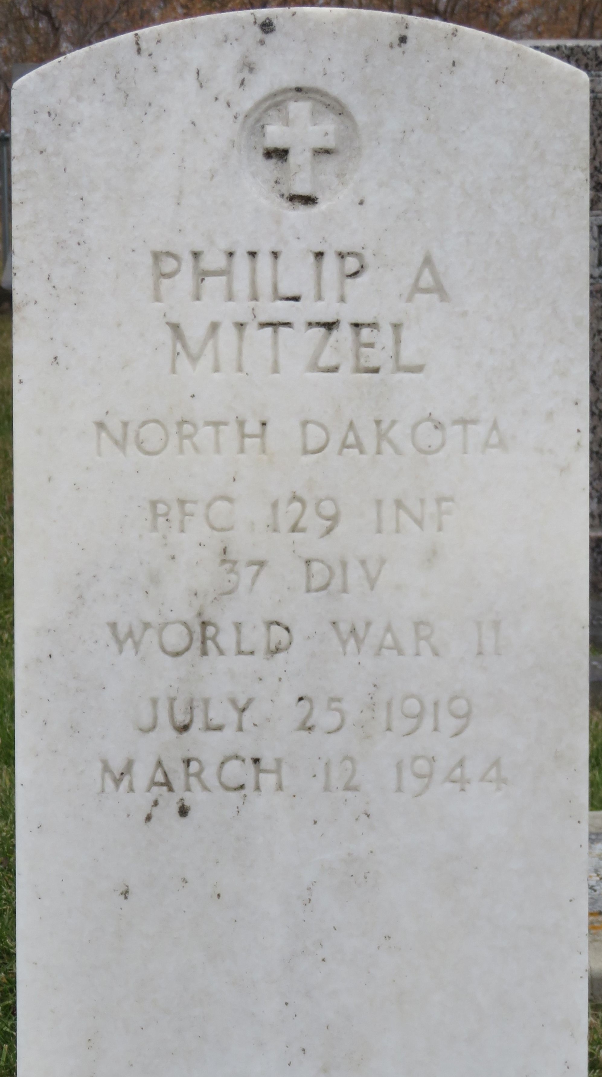 Private First Class Philip Mitzel Jr headstone photo