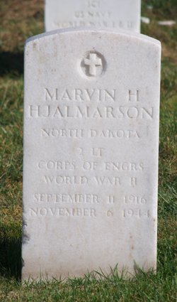Second Lieutenant Marvin Hjalmarson grave marker photo