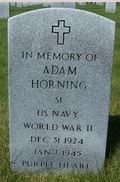 Seaman First Class Adam Horning grave marker photo