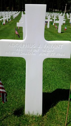 Private First Class Adolphus J Fayant cross grave marker photo