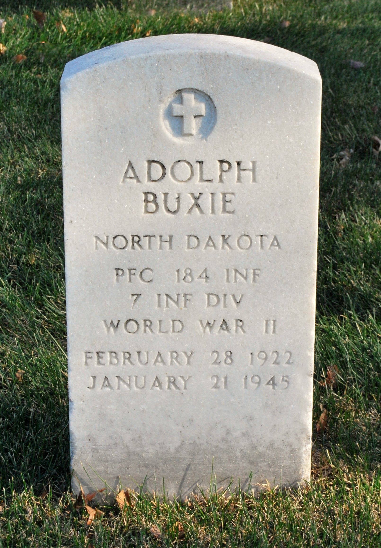 Private First Class Adolph Buxie grave marker photo