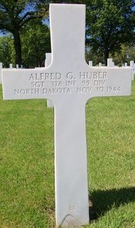 Sergeant Alfred G Huber cross grave marker photo