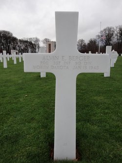 Private First Class Alvin E Berger cross grave marker photo