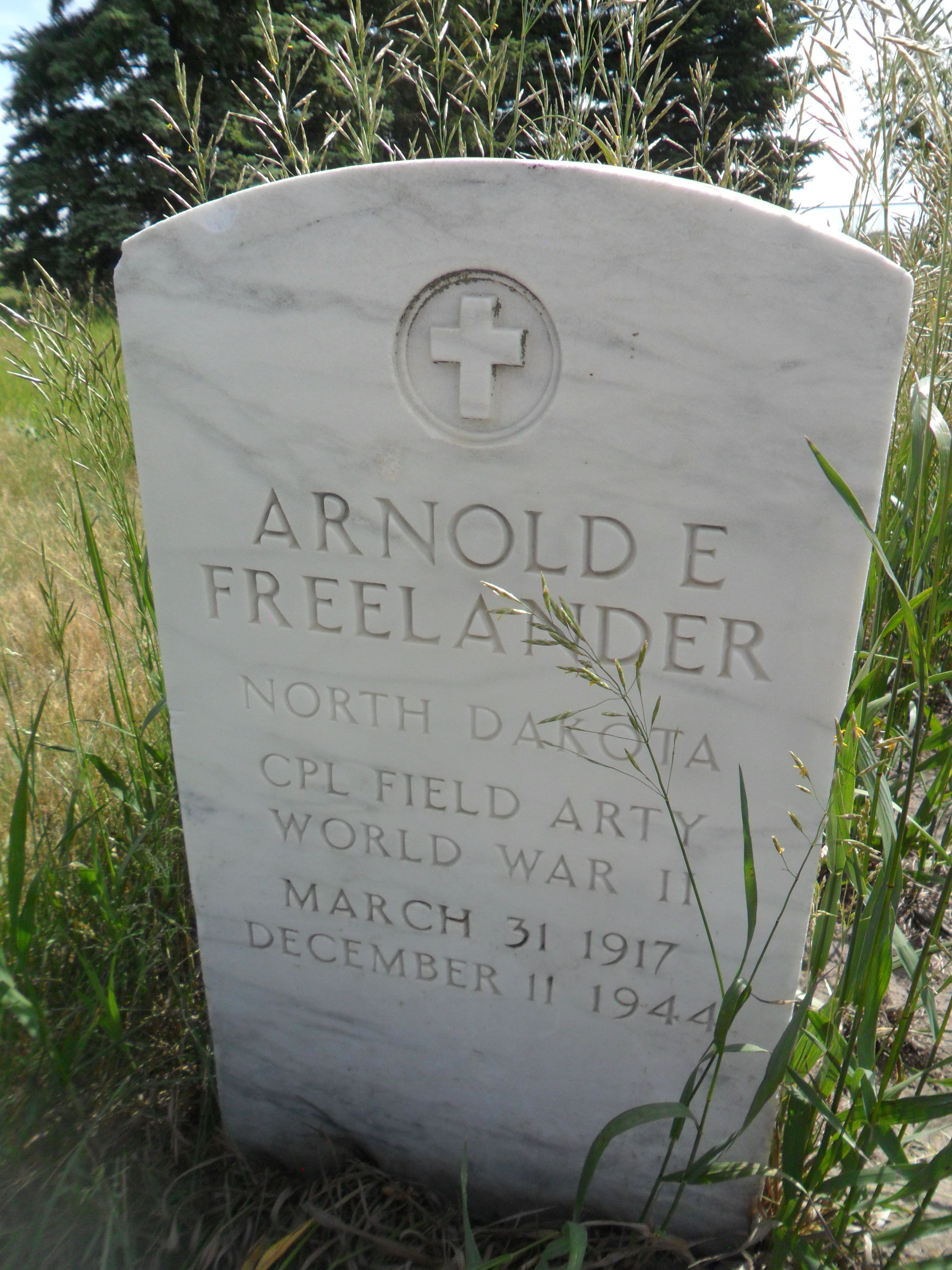 Corporal Arnold E Freelander grave marker photo