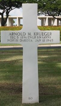 Technician Fifth Grade Arnold M Krueger cross grave marker photo
