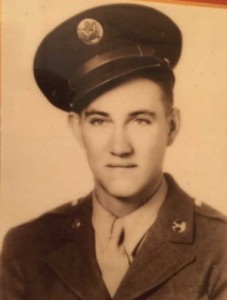 Private Alvin M Brodell in uniform head and shoulders photo