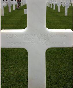 Radioman Second Class Bernard Mickelsen Jr. cross grave marker photo