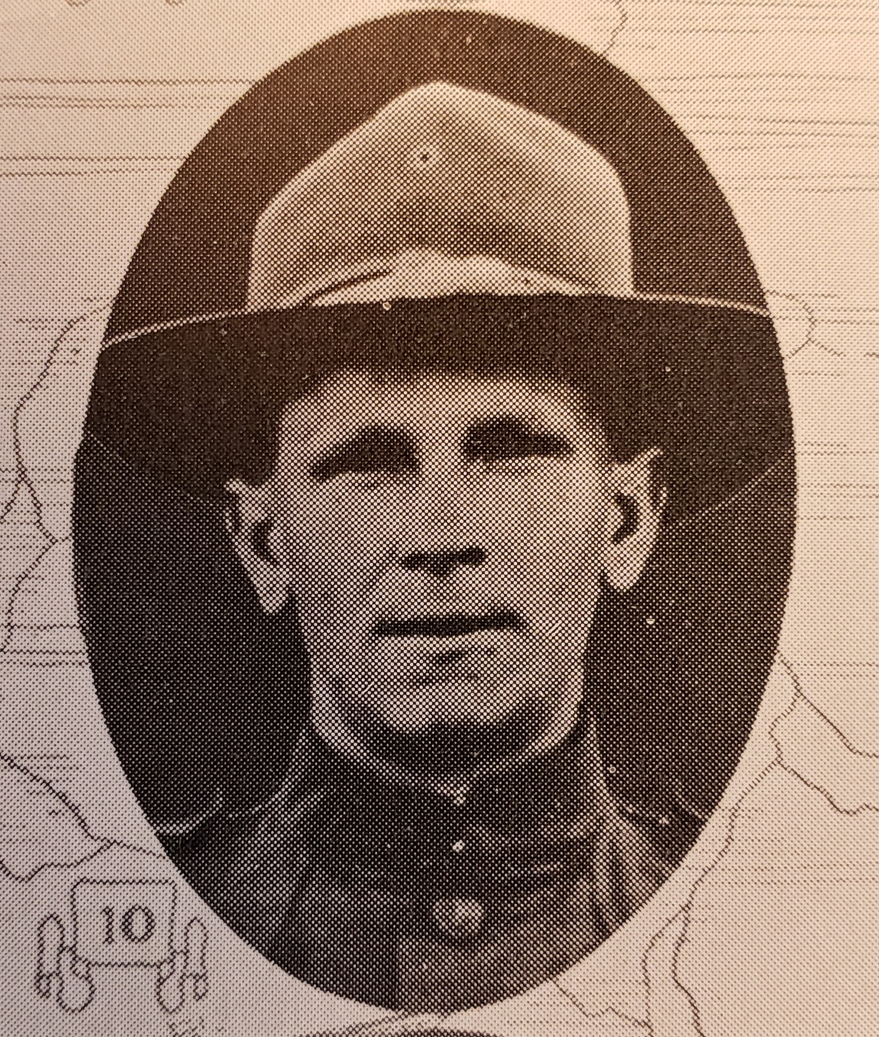 Vintage oval portrait of Fred Otis Cooper in a World War I-era military uniform.