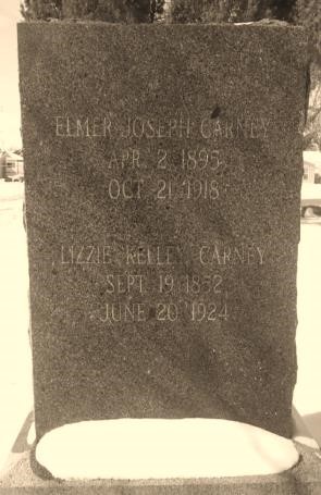 Elmer Carney's grave marker.