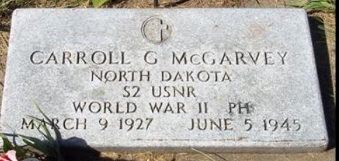 Seaman Second Class Carroll George McGarvey grave marker photo