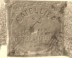 Fortune Catellier's grave marker.