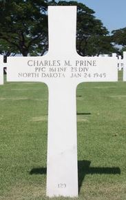 Private First Class Charles M Prine cross grave marker photo