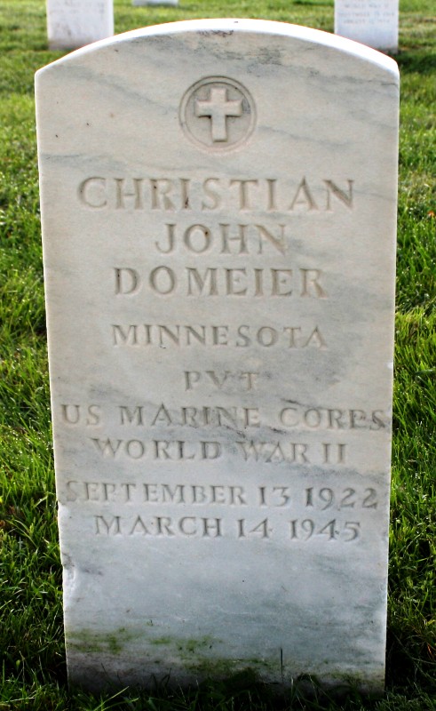 Private Christian John Domeier grave marker photo