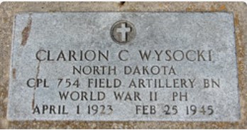 Corporal Clarion Carl Wysocki grave marker photo