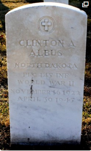 Private First Class Clinton Albert Albus grave marker photo
