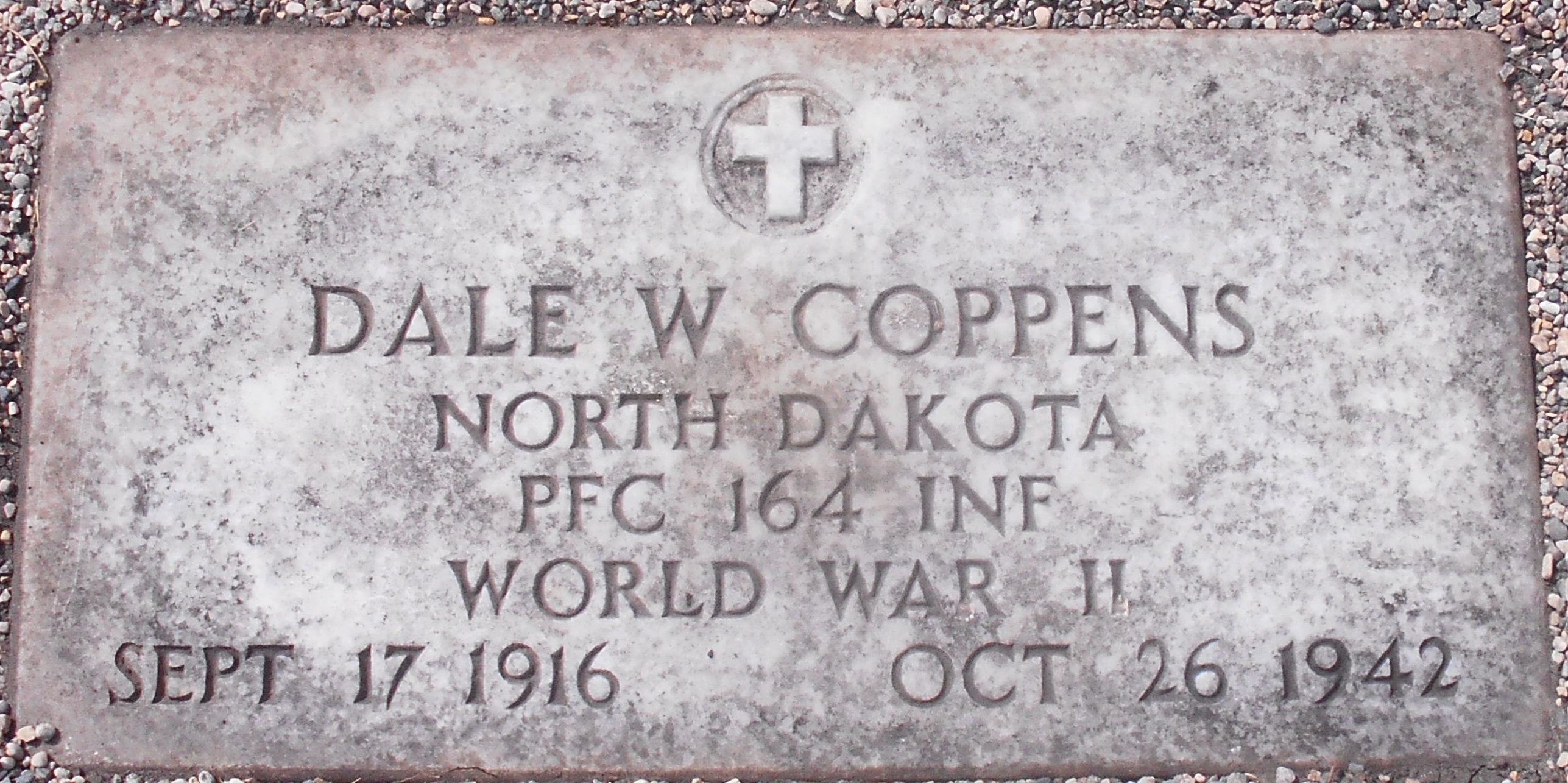 Private Dale W Coppens grave marker photo