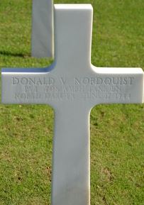 Private Donald V Nordquist cross grave marker photo