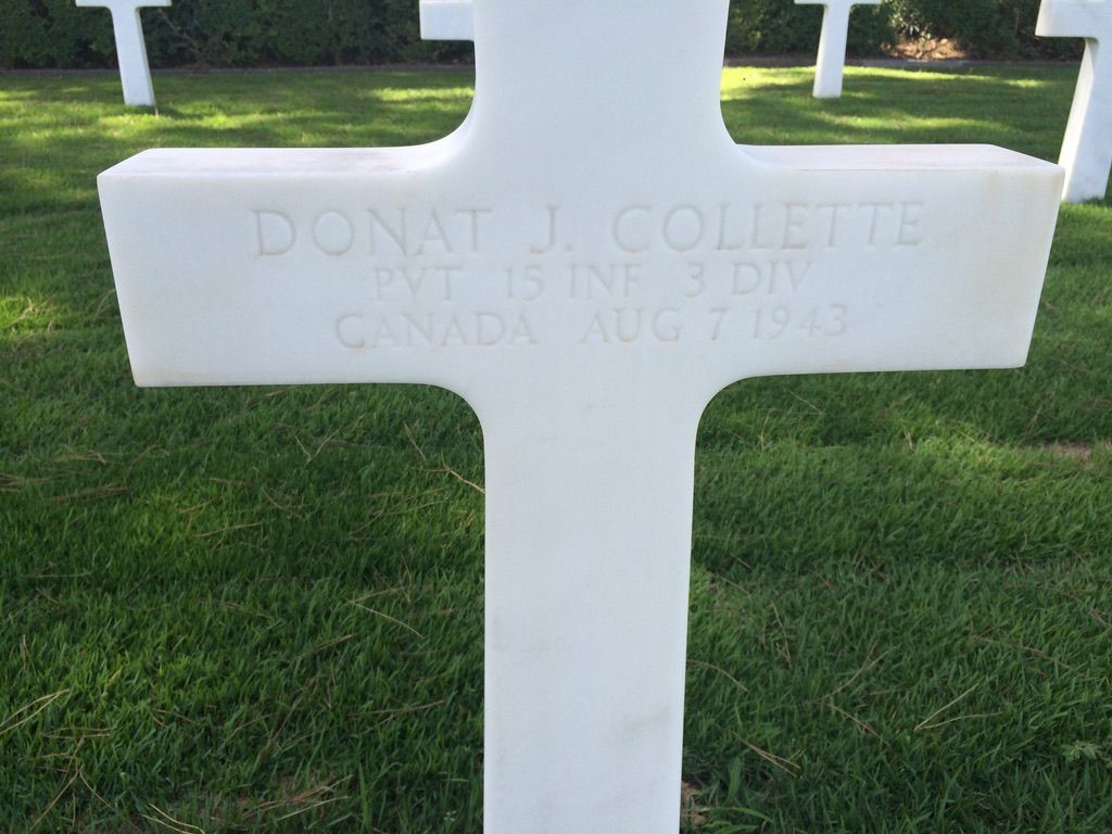 Private Donat J Collette grave marker photo