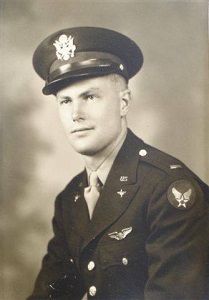 First Lieutenant Harry W Eck in uniform head and should black and white photo