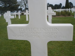 Private First Class Ed Fleckenstein cross grave marker photo