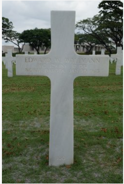 Private First Class Edward William Wallmann cross grave marker photo