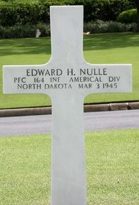 Private First Class Edward H Nulle cross grave marker photo