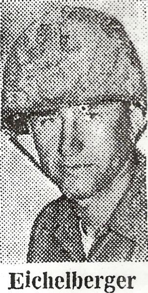 This is a black‑and‑white, halftone‑printed portrait of a service member wearing a military helmet and uniform, the kind of image typically reproduced in newspapers during the mid‑20th century. 