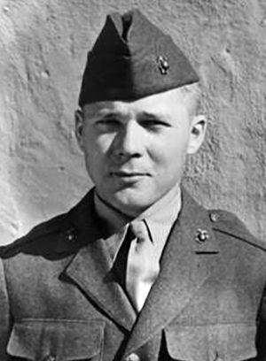 Sergeant Elmer G Berg in uniform black and white photo