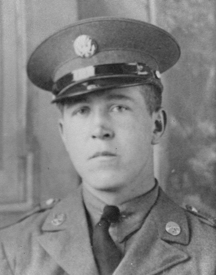 Private Elmer A Puppe in uniform head and shoulder photo