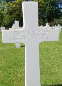 Second Lieutenant Emmett P O'Day cross grave marker photo