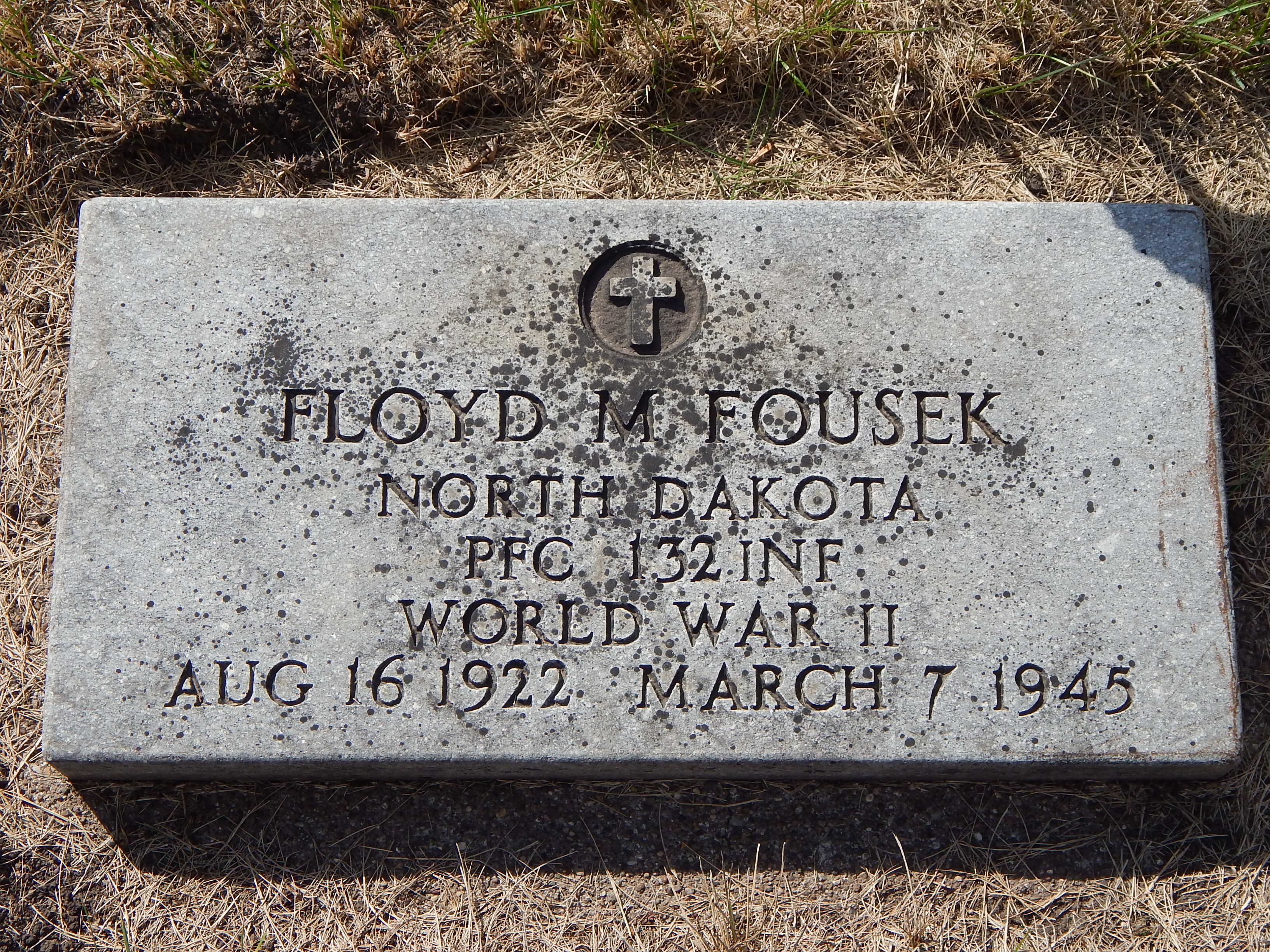 Private First Class Floyd M Fousek grave marker photo