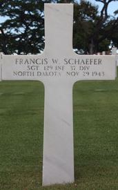 Sergeant Francis W Schaefer cross grave marker photo