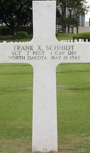 Sergeant Frank X Schmidt cross grave marker photo