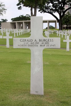 First Lieutenant Gerald A Burgess grave marker photo