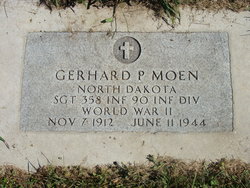 Sergeant Gerhard P Moen grave marker photo