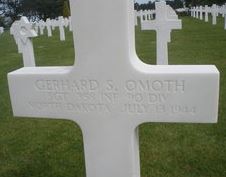 Sergeant Gerhard S Omoth cross grave marker photo