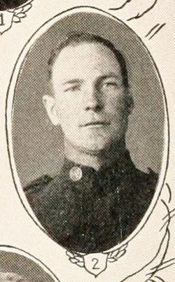 Vintage oval portrait of Gilmore Foss a World War I-era soldier.