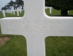 Private First Class Glen P McGhan cross grave marker photo