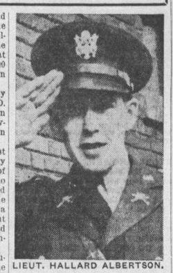 First Lieutenant Hallard D Albertson saluting in uniform photo