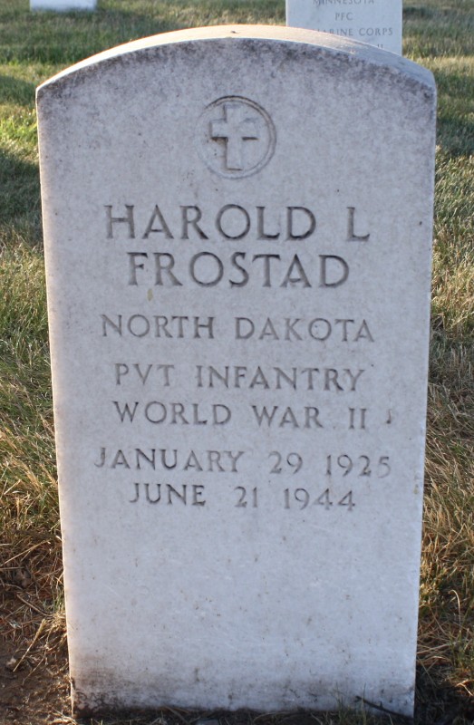 Private Harold L Frostad grave marker photo