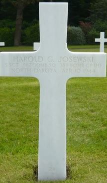 Staff Sergeant Harold G Josewski cross grave marker photo