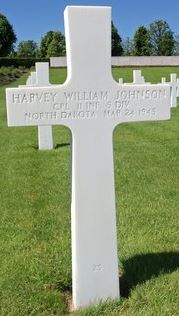 Corporal Harvey W Johnson cross grave marker photo