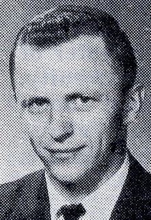 This is a black‑and‑white halftone portrait of Steven A Haukness dressed in a suit and tie.