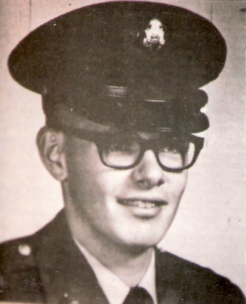 Dan Herdebu black and white photo in a full dress uniform.
