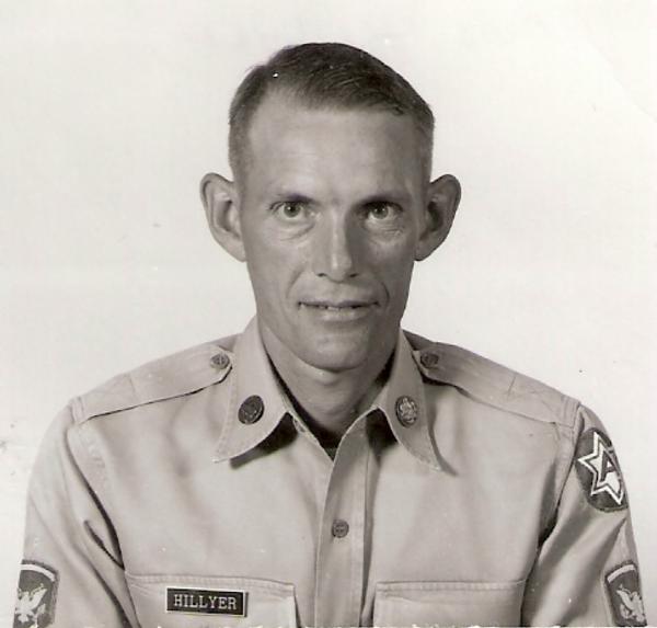 Louis Hillyer black and white photo in uniform, taken in a formal, posed style.