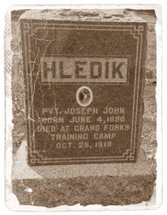 Joseph Hledik's grave marker.